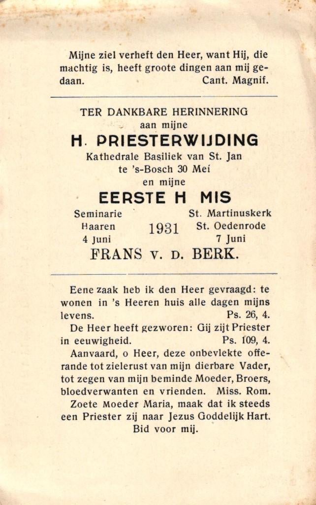 Berk v.d. Frans Haaren 1931 St. Oedenrode, Ophalen of Verzenden