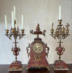Antiek marmeren klokkenstel/kandelaar, Antiek en Kunst, Antiek | Klokken, Ophalen of Verzenden
