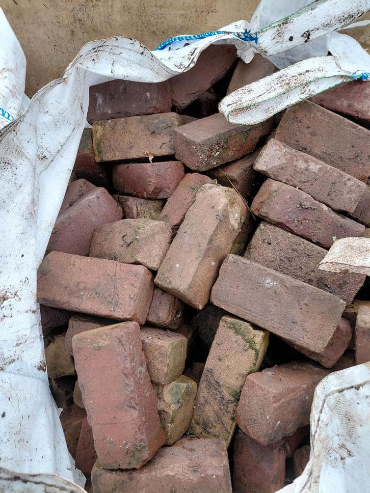 Oude Gebakken Klinkers 7-duimers Dikformaat Gemêleerd, Tuin en Terras, Tegels en Klinkers, Gebruikt, Keramiek, Ophalen of Verzenden