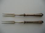 2 oude VLEESVORKEN- heft met bloem decoratie, Ophalen of Verzenden