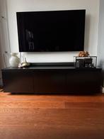 Zwart eiken tv meubel 150cm lang, breed 50 cm /  40 cm hoog, Huis en Inrichting, Ophalen, Zo goed als nieuw, 25 tot 50 cm, Minder dan 100 cm