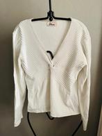 Witte trui/ longsleeve diepe V-hals Miss Etam - maat L (40), Maat 38/40 (M), Wit, Ophalen of Verzenden, Zo goed als nieuw