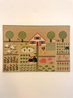 Vintage Wandkleed Boerderij Tafereel, Ophalen, Gebruikt, Beige, 50 tot 100 cm