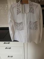Witte blouse Uterque met steentjes, Kleding | Dames, Ophalen of Verzenden, Zo goed als nieuw, Maat 42/44 (L), Wit