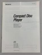 Sony CDP-390 CDP-190 CDP-M39 CDP-M19 Compact Disc Player Ins, Audio, Tv en Foto, Cd-spelers, Gebruikt, Ophalen of Verzenden, Sony