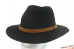 Vintage Outdoor gleufhoed Stanton zwart haarvilt 59,5, Kleding | Heren, Hoeden en Petten, Stanton, Hoed, Ophalen of Verzenden