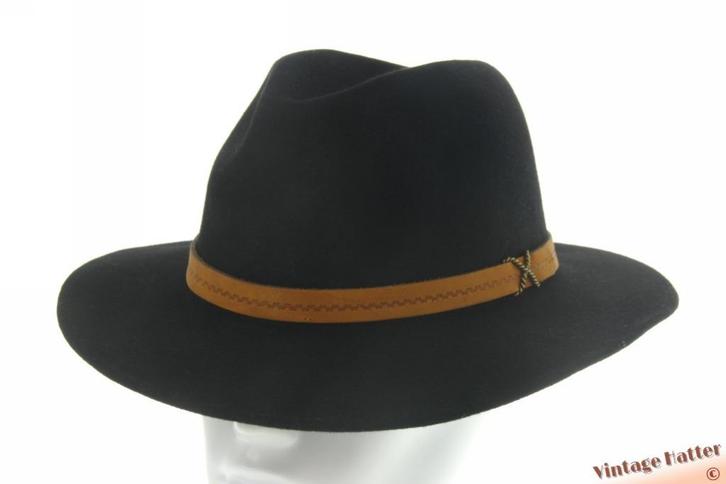 Vintage Outdoor gleufhoed Stanton zwart haarvilt 59,5, Kleding | Heren, Hoeden en Petten, Gedragen, Hoed, 58 of 59 cm (L, 7¼ of ⅜ inch)