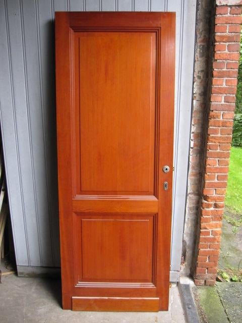 214,5hx81br Mooie strakke houten paneeldeur jaren 20, 4,3dik, Ophalen