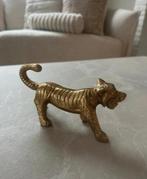 Gouden Tijger Beeldje, Tuin en Terras, Tuinbeelden, Verzenden, Zo goed als nieuw, Metaal, Dierenbeeld