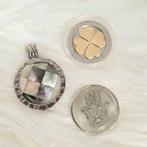 Zilveren Mi Moneda hanger met 3 munten., Sieraden, Tassen en Uiterlijk, Ophalen of Verzenden, Zo goed als nieuw, Zilver, Zilver