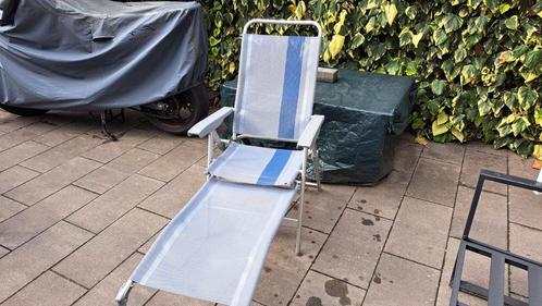 Lichtgewicht Umefa stoel + voetensteun, Tuin en Terras, Ligbedden, Gebruikt, Aluminium, Ophalen