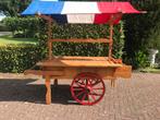 Houten handkar bakkerskar ventkar viskar met luifel, Antiek en Kunst, Curiosa en Brocante, Ophalen of Verzenden