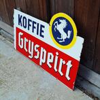 Tof dubbelzijdig emaille reclamebord voor KOFFIE Gryspeirt., Reclamebord, Gebruikt, ., Ophalen of Verzenden
