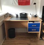 Buro beuken - blauw, Huis en Inrichting, Bureaus, Ophalen, Gebruikt, Bureau