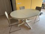 Uitschuifbare Eettafel met 4 Stoelen, Huis en Inrichting, Ophalen, Overige materialen, Gebruikt, 100 tot 150 cm