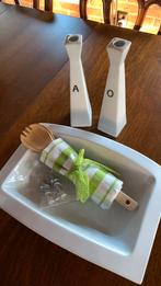 Saladeschaal set, nieuw. Wit, keramiek, Ophalen of Verzenden, Zo goed als nieuw