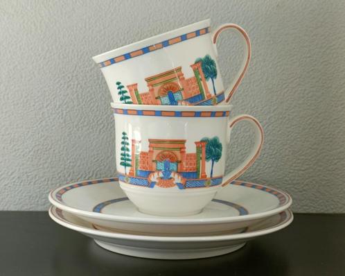 Villeroy & Boch Via Appia - 2 kop en schotels, Huis en Inrichting, Keuken | Servies, Zo goed als nieuw, Kop(pen) en/of Schotel(s)