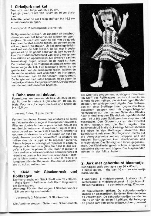 Poppen patronen Carla en Bob, Peggy, Cathie Marion/Ariadne, Verzamelen, Poppen, Zo goed als nieuw, Kleertjes, Ophalen of Verzenden