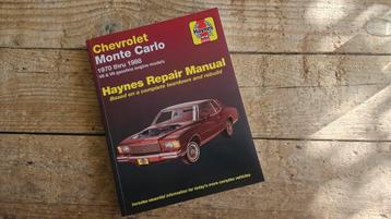 Haynes Repair Manual Chevrolet Monte Carlo 1970-1988 beschikbaar voor biedingen