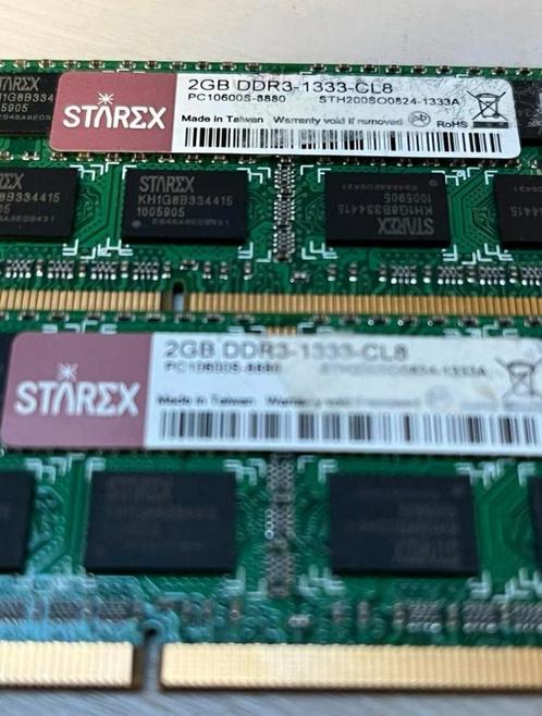 Starex 4GB DDR3 1333 CLB PC 10600S-880 geheugenmodule, Computers en Software, RAM geheugen, Zo goed als nieuw, Laptop, 4 GB, DDR3