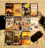 Sony PlayStation console: PSP + 11 games + softcase, Ophalen, Zwart, PSP, Gebruikt