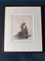 Rembrandt Ets - Zelfportret, Antiek en Kunst, Ophalen of Verzenden