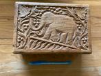 Handgemaakt houten kistje met olifant, Ophalen of Verzenden