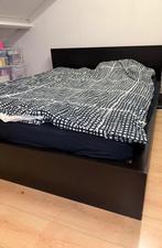 Ikea Malm bed incl lattenbodems, Huis en Inrichting, Ophalen, Gebruikt, Zwart, Tweepersoons