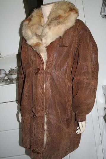 jas Pauw leer bruin met roodvos  uitneembaar capucion 42 beschikbaar voor biedingen