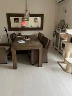 Houten Eettafel met Stoelen, Huis en Inrichting, Complete eetkamers, Ophalen of Verzenden, Zo goed als nieuw, 4 tot 6 stoelen