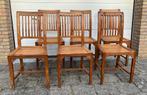 Teakhouten eetkamerstoelen - 6 stuks, Huis en Inrichting, Stoelen, Ophalen, Gebruikt, Hout, Vijf, Zes of meer stoelen