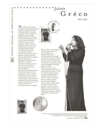 aar 2025 Document philatélique - Juliette Gréco (1927-2020). beschikbaar voor biedingen