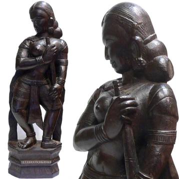 Houten Hindoeïstisch beeld uit INDIA BE26 Hindu shiva kunst beschikbaar voor biedingen