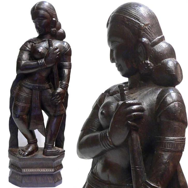 Houten Hindoeïstisch beeld uit INDIA BE26 Hindu shiva kunst, Antiek en Kunst, Kunst | Niet-Westerse kunst, Ophalen of Verzenden