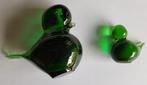 2 groene glazen eendjes. Eneryda Sweden., Antiek en Kunst, Ophalen of Verzenden