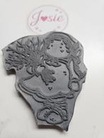 Magnolia EZ-mounted Stempel - Meisje met Boeket #7, Hobby en Vrije tijd, Stempelen, Ophalen, Gebruikt, EZ-mounted stempel