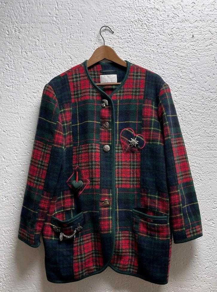 Vintage Schotse ruit vest jas t/m 50, Kleding | Dames, Truien en Vesten, Zo goed als nieuw, Ophalen of Verzenden