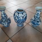 Delfs blauwe set vazen, Huis en Inrichting, Ophalen, Gebruikt, Blauw, Glas