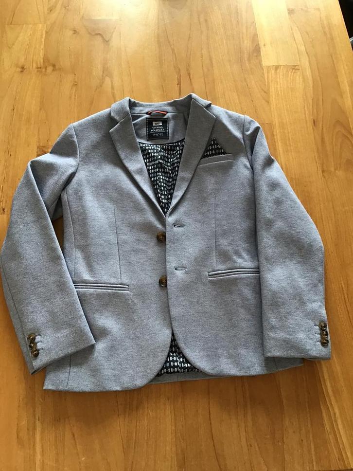 Colbert jasje maat WE, maat 146/152 lichtblauw, Kinderen en Baby's, Kinderkleding | Maat 146, Zo goed als nieuw, Jongen, Jas, Ophalen of Verzenden