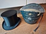 Antieke hoge hoed met orginele hoedendoos, Ophalen of Verzenden, Heren