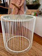 Kare Design Wire salontafel wit/glas, Minder dan 55 cm, Metaal of Aluminium, Rond, Zo goed als nieuw