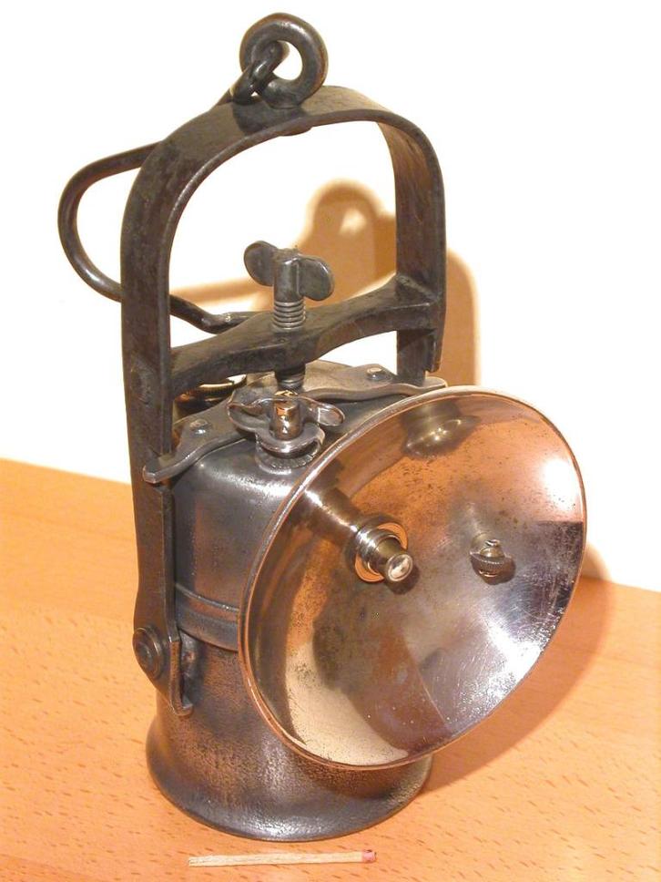 Wolf U.S.A. - Type 905A - Carbidlamp - Mijnwerkerslamp, Antiek en Kunst, Antiek | Lampen, Ophalen of Verzenden