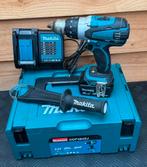 Makita DDF458Z complete set ( machine + accu + lader + box ), Ophalen of Verzenden, Zo goed als nieuw, Boor- en Schroefmachine
