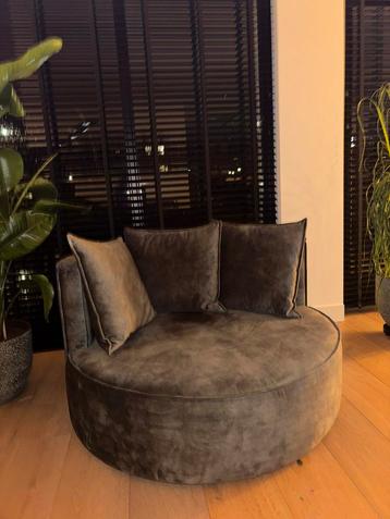 Ronde fauteuil olijfgroen beschikbaar voor biedingen