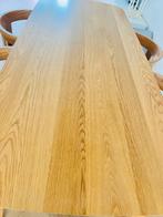 Houten eettafel met design lamp, Huis en Inrichting, Tafels | Eettafels, Ophalen, 100 tot 150 cm, Eikenhout, Zo goed als nieuw