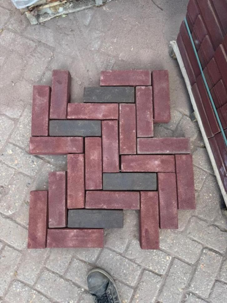Gebakken Langformaat Rood Genuanceerd, Tuin en Terras, Tegels en Klinkers, Nieuw, Klinkers, Overige materialen, 10 m² of meer