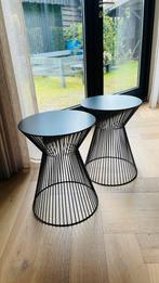Woood bijzettafel zwart 2 stuks, Minder dan 55 cm, Gebruikt, Metaal of Aluminium, Rond