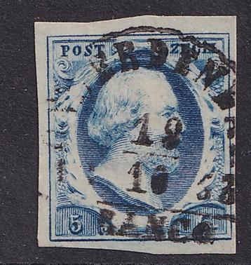 NVPH 1b (EUR 55) met Onderdendam halfrond B stempel (EUR 100 beschikbaar voor biedingen