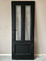 Houten deur met glas in lood, Doe-het-zelf en Verbouw, Deuren en Horren, Ophalen, Gebruikt, Minder dan 80 cm, Binnendeur