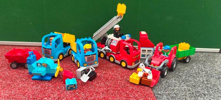 Grote Duplo Set - Brandweer, Tractoren, Vliegtuig, Kinderen en Baby's, Speelgoed | Duplo en Lego, Zo goed als nieuw, Duplo, Losse stenen